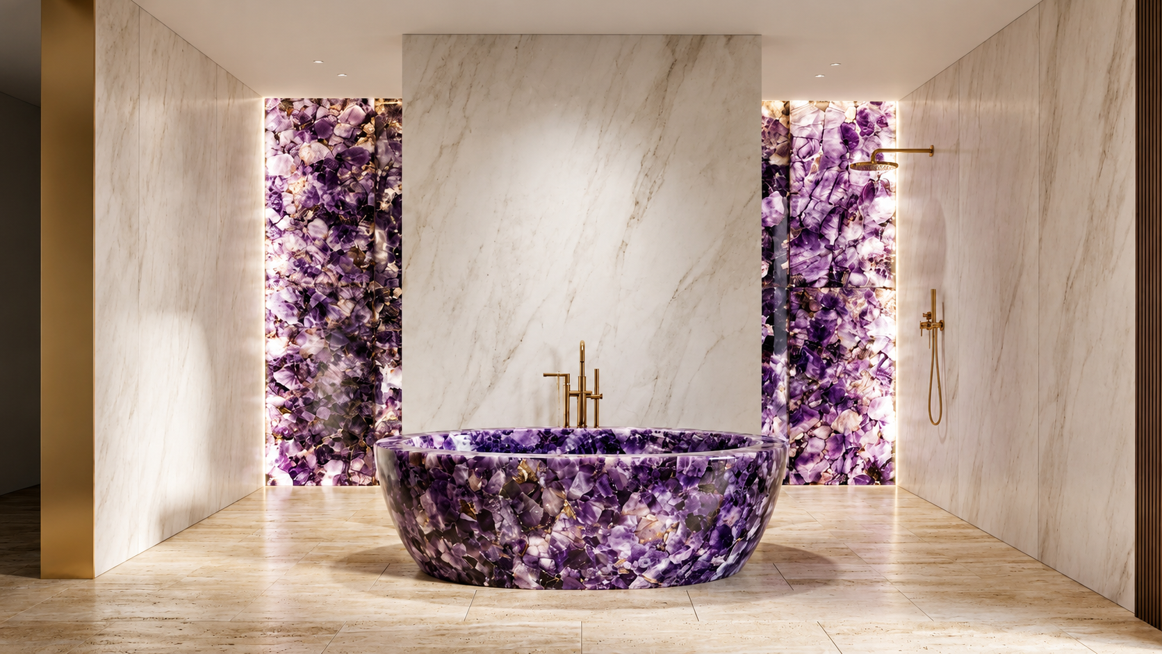 Vasca da bagno in ametista viola